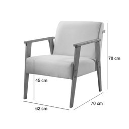 Poltrona em Linho Perla Agarb Decor:linho Bege - 3