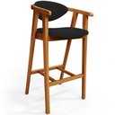 Ver imagem 3 de Kit 04 Banquetas Alta Para Cozinha Bancada Bar Sala de Jantar Fixa Cecília L02 Bouclê Preto - Lyam D