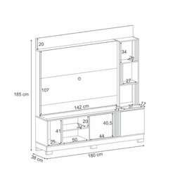 Painel Home Livelo Freijó Cinza Moonstone Banana Bit HB Móveis Painel para TV - 6