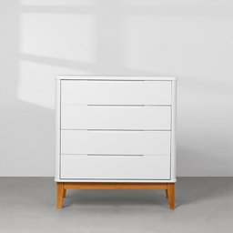 Kit Quarto Infantil Boom com Pés Square Mel - Berço Slim + Cômoda 4 Gavetas - Branco Abra Cadabra - 6