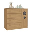 Ver imagem 2 de Cômoda Infantil 95cm 1 Porta com Vidro e 4 Gavetas Pirulito Multimóveis Mp4469 Madeirado