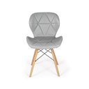 Ver imagem 3 de Kit 16 Cadeiras de Jantar Charles Eames Slim Wood Estofada - Cinza