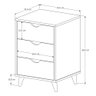 Mesa de Cabeceira 3 Gavetas Grécia Plus Pés Retrô - Branco - 4