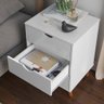Mesa de Cabeceira 3 Gavetas Grécia Plus Pés Retrô - Branco - 2