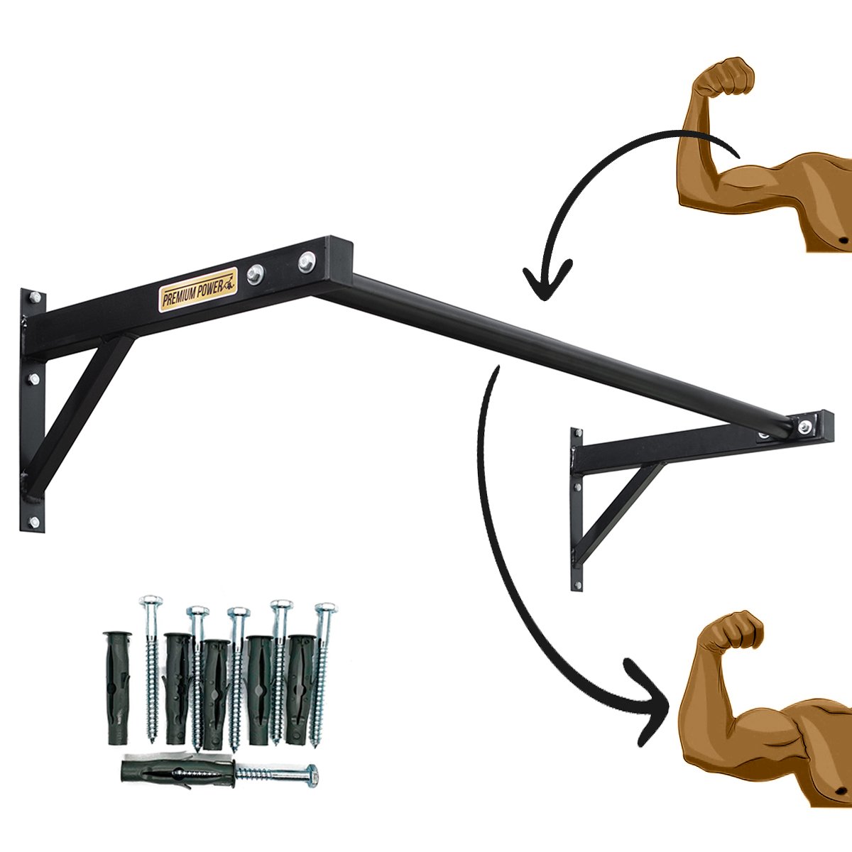 Barra Fixa Parede Pull Up Musculação Costas Academia Taf - 1