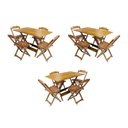 Ver imagem 1 de Kit 3 Conjuntos De Mesa Dobravel Com 4 Cadeiras De Madeira 120X70 Para Restaurante E Bar - Mel