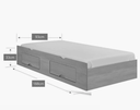 Ver imagem 3 de Cama Solteiro Milênio com Auxiliar 100% MDF Castanho D Doro