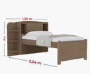 Ver imagem 2 de Cama Solteiro Milênio com Auxiliar 100% MDF Castanho D Doro