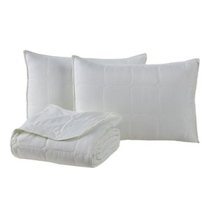 Kit Cobre Leito Colcha Lunar Queen 3 Peças 400 Fios Matelado Dupla Face - Palha - 100% Poliéster