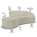 Ver imagem 6 de Sofá 4 Lugares Curvo Living Firenze Direito D02 Corano Bege 260cm C-26 - Lyam