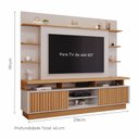 Ver imagem 3 de Estante para TV e Home Theater Ripado para TV até 65 Polegadas 100% MDF 218cmx191,5cm 2 Portas Ravena YesCasa