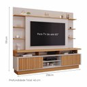 Ver imagem 4 de Estante para TV e Home Theater Ripado para TV até 65 Polegadas 100% MDF 218CMX191,5cm 2 Portas Raven Branco