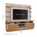 Ver imagem 4 de Estante Home para TV até 65 Polegadas Ripado 2 Portas Ravena Yescasa 100% MDF