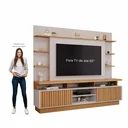 Ver imagem 5 de Estante para Tv e Home Theater Ripado para Tv até 65 Polegadas 100% Mdf 218cmx191,5cm 2 Portas Raven