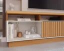 Ver imagem 5 de Estante para TV e Home Theater Ripado para TV até 65 Polegadas 100% MDF 218CMX191,5cm 2 Portas Raven Branco