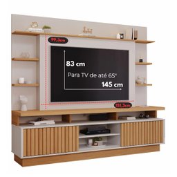 Estante Home para TV até 65 Polegadas Ripado 2 Portas Ravena Yescasa 100% MDF - 7
