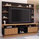 Ver imagem 1 de Estante Home para TV até 65 Polegadas Ripado 2 Portas Ravena Yescasa