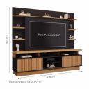 Ver imagem 3 de Estante Home para TV até 65 Polegadas Ripado 2 Portas Ravena Yescasa