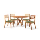 Ver imagem 3 de Conjunto de Sala Jantar Mesa 120 cm com 4 Cadeiras Ava Verde/Marrom