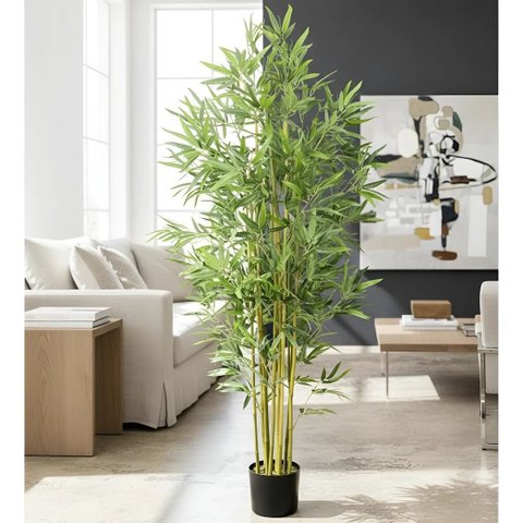 Bambu Artificial Grande Decoração Sala com 2.10m, Planta Decorativa para Casa e Eventos.