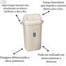 Lixeira Plástica C/ Tampa Basculante Sanremo Casablanca 30l Cor Branco - 2