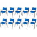 Ver imagem 2 de Cadeira Iso Base Cinza, Igreja, Escola, Escritório - Azul Kit 10 Peças