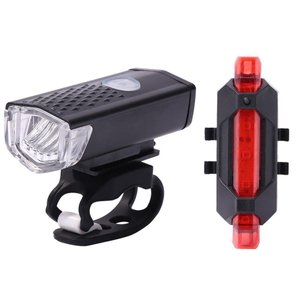 Kit Farol e Sinalizador LED para Ciclismo Recarregável Traseiro para Bike Bicicleta:Único/preto/Unis