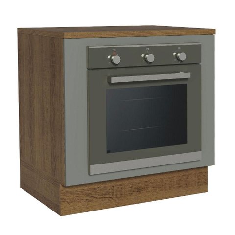 Balcão para Forno de Embutir 80 X 60 Cm com Tampo Rustic/cinza Agata Madesa