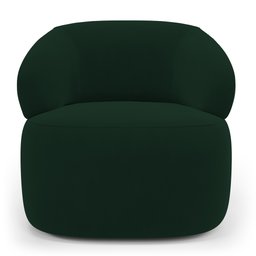 Poltrona Orgânica Giratória Living Glee Veludo Verde Escuro - Desk Design - 6