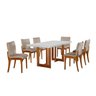 Conjunto Sala de Jantar Mesa 180x90cm Tampo Madeira/vidro Vitoria com 6 Cadeiras Hades - 2