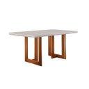 Ver imagem 5 de Conjunto Sala de Jantar Mesa 180x90cm Tampo Madeira/Vidro Vitoria com 6 Cadeiras Havana Marrom/Imbui