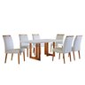 Conjunto Sala de Jantar Mesa 180x90cm Tampo Madeira/vidro Vitoria com 6 Cadeiras Havana - 2