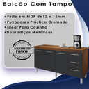 Ver imagem 3 de Balcao Com Tampo 150cm 9130x9310 Preto Savana Mobbs