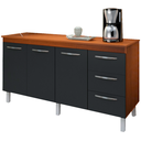 Ver imagem 1 de Balcao Com Tampo 150cm 9130x9310 Preto Savana Mobbs