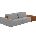 Ver imagem 1 de Sofá Ilha Modular para Sala 252cm com Puff Dublin K01 Veludo Cinza Sintético Caramelo - Lyam Decor