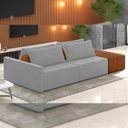 Ver imagem 2 de Sofá Ilha Modular para Sala 252cm com Puff Dublin K01 Veludo Cinza Sintético Caramelo - Lyam Decor