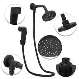 Chuveiro Ducha Flatt Preto/black Redondo C/desviador - 3