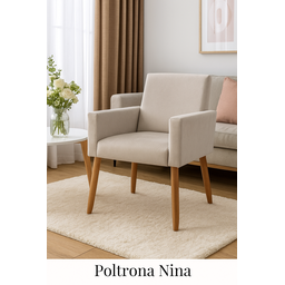 Poltrona e Cadeira Nina para Escritório, Closet, Sala de Jantar e Recepção - Bege - Jrc Moveis - 3