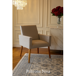 Poltrona e Cadeira Nina para Escritório, Closet, Sala de Jantar e Recepção - Bege - Jrc Moveis - 4