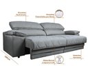 Ver imagem 4 de Sofá Leon 2,30m com Molas Retrátil Reclinável Velosuede - Netsofas - Cinza