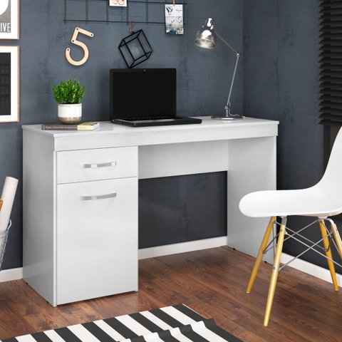 Conjunto 10 Escrivaninhas com Vitória 1 Gaveta 1 Porta 120cm Branco