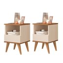 Ver imagem 1 de Kit Duas Mesas de Cabeceira Retrô Pix - Off White