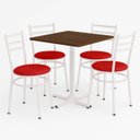 Ver imagem 1 de Conjunto Mesa Branca 70x70cm Tampo Imbuia com 4 Cadeiras Epoxi