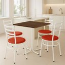 Ver imagem 3 de Conjunto Mesa Branca 70x70cm Tampo Imbuia com 4 Cadeiras Epoxi