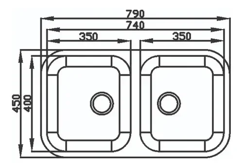 Ver imagem 2 de Cuba Dupla N3 170/304 Vertica 74*40 Ghel