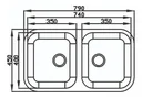 Ver imagem 2 de Cuba Dupla N3 170/304 Vertica 74*40 Ghel