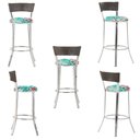 Ver imagem 5 de Jogo de Mesa Bistrô com Tampo de Vidro Redondo 4 Banquetas em Alumínio e Fibra Sintética Argila