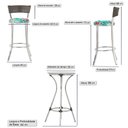 Ver imagem 2 de Jogo de Mesa Bistrô com Tampo de Vidro Redondo 4 Banquetas em Alumínio e Fibra Sintética Argila