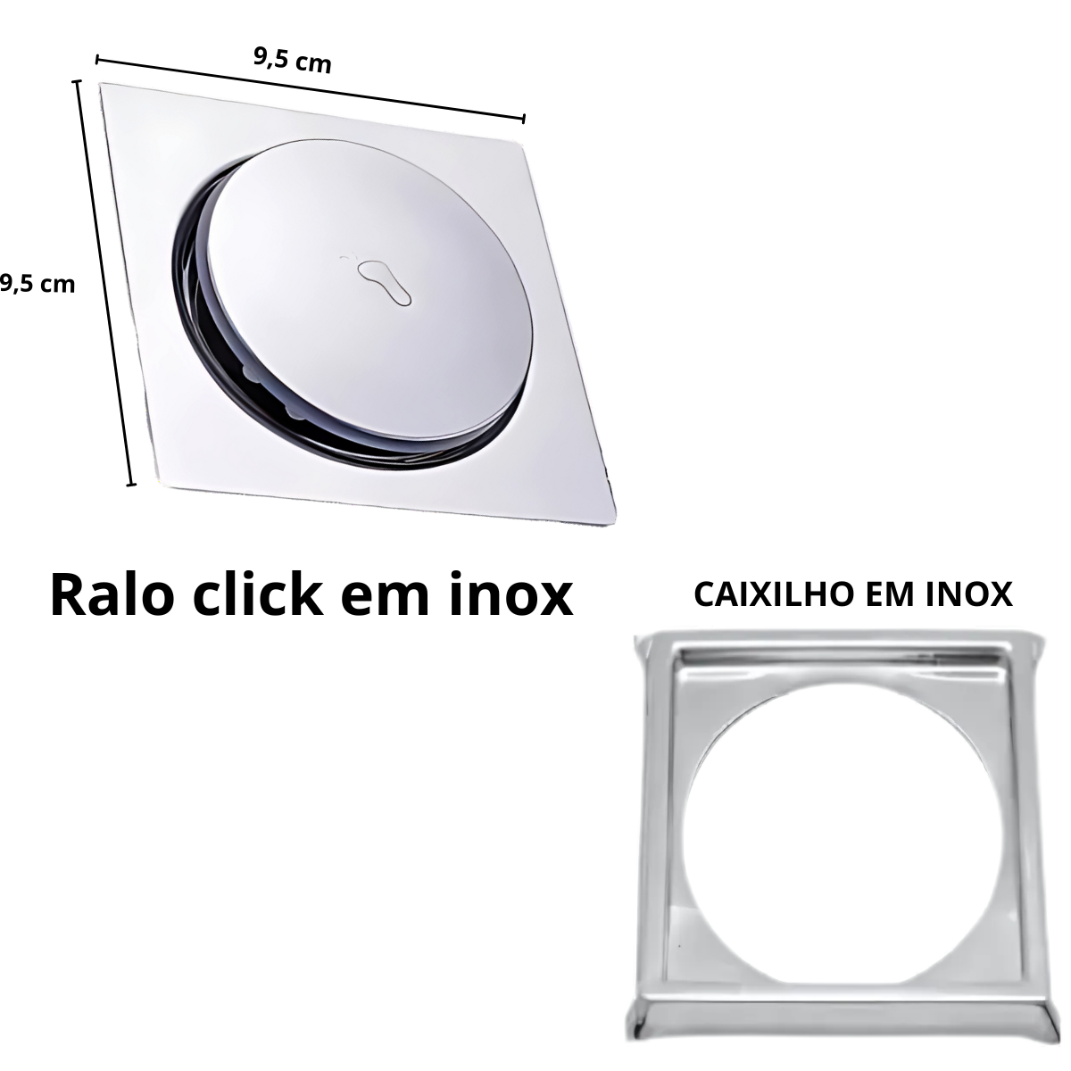 Ralo Banheiro Click Inox 10x10 + Ducha Higienica Cromada:cromado - 5