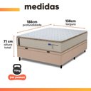 Ver imagem 4 de Cama Box Baú Casal Probel Molas Ensacadas Pillow Top 138x188x71cm Guarda Costas Genova Branco/Bege
